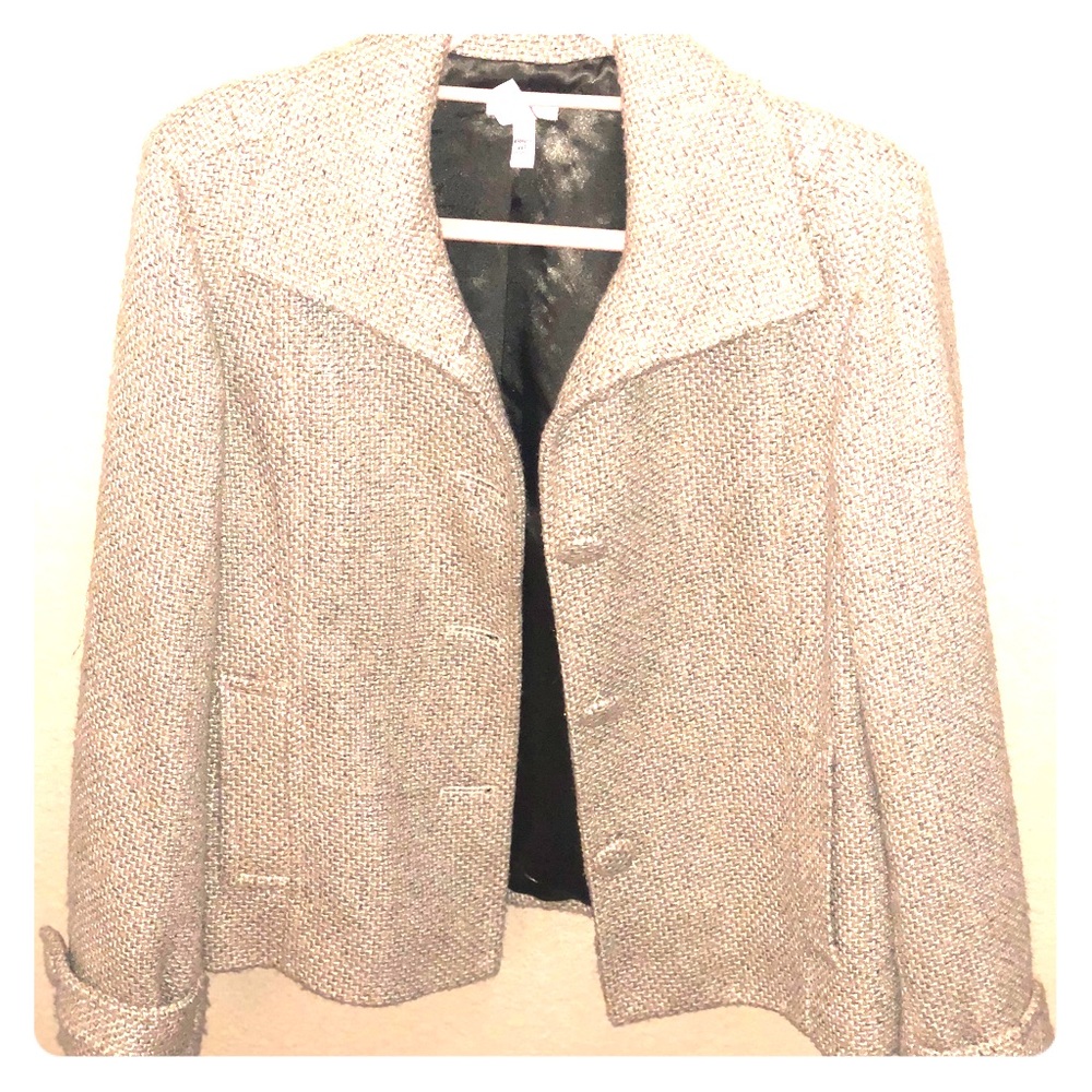 Chicos Women’s Tan Gold Woven Blazer Jacket